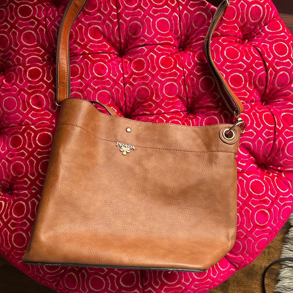 Prada Tan Leather Shoulder Bag